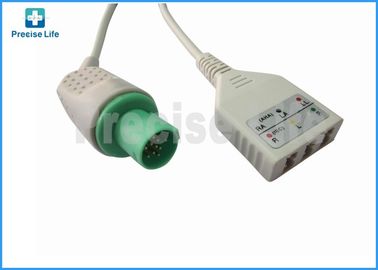 Medical 3 lead Hellige ECG Monitor Cable , Round 10 pin connector